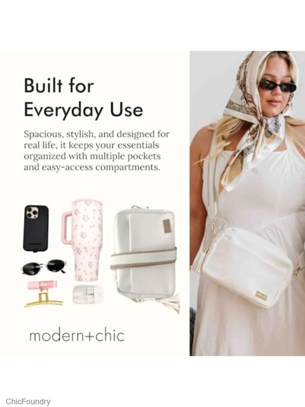 Vegan Leather Crossbody Purse with Matching Wallet Adjustable Strap